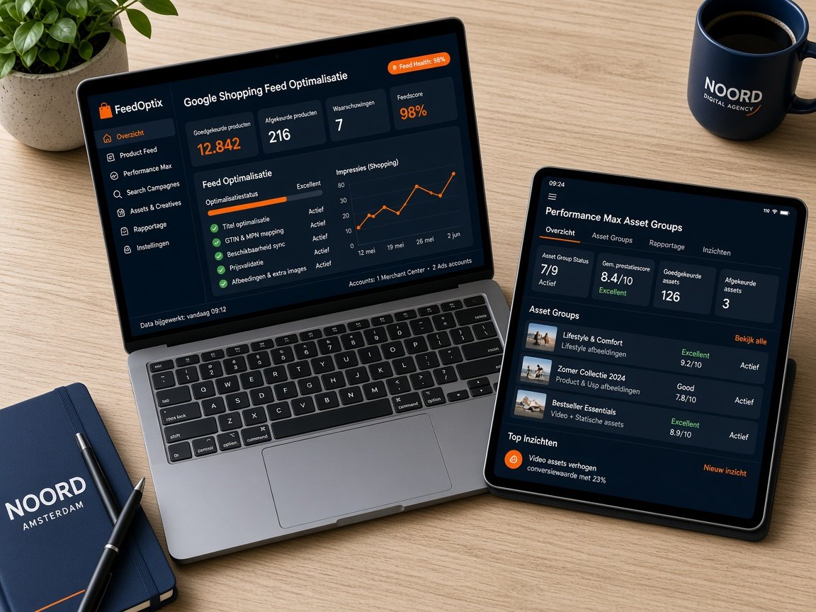 Google Shopping campagnes beheer en Performance Max optimalisatie met productfeed-structuur voor e-commerce in Nederland en Europa