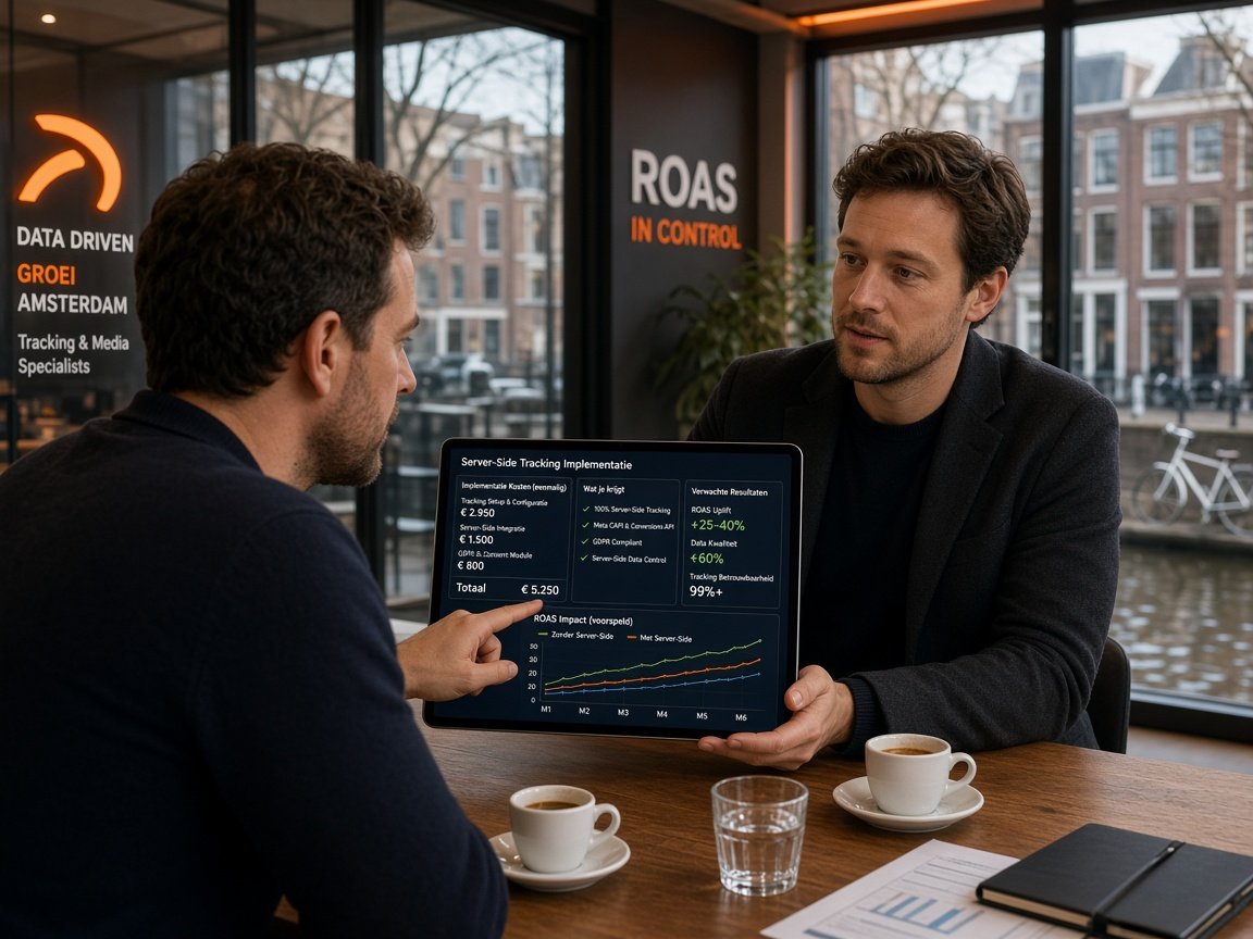 Transparante kosten voor server-side tracking implementatie en social media adverteren kosten adviesgesprek in Amsterdam